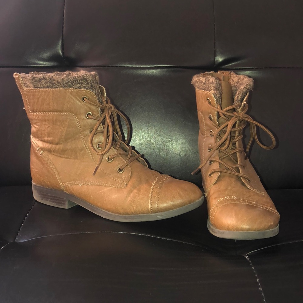 zip-up leather boots